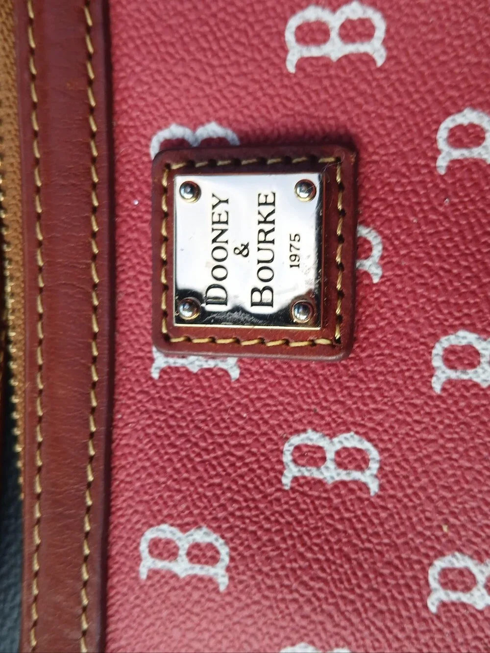 Dooney & Bourke RED Boston Red Sox Wristlet with Gold Plaque